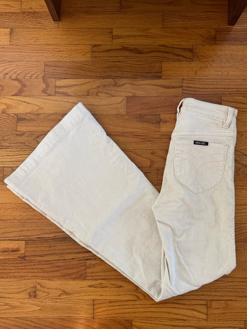 ROLLA'S Cream Wide-Leg Corduroy Jeans
